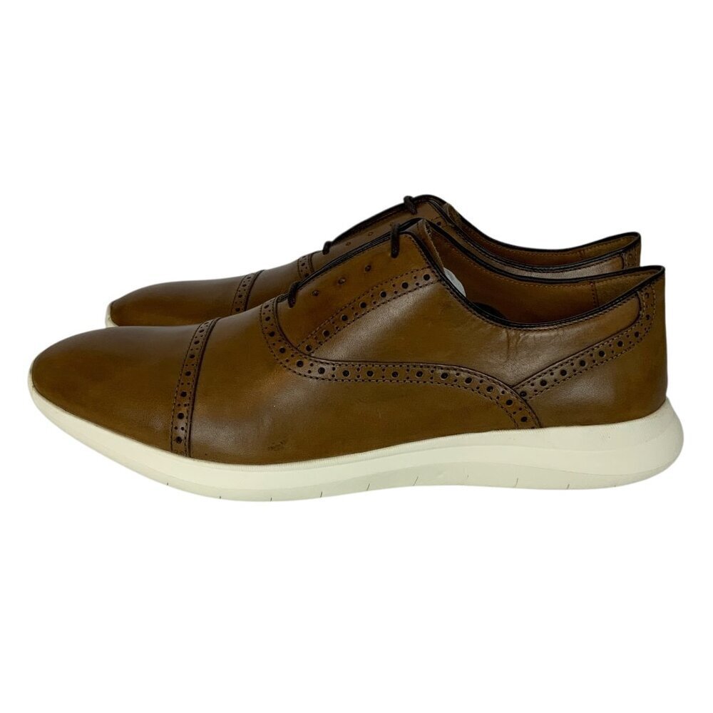 Johnston & Murphy Hennings Cap Toe Oxfords Mens 11M Brown Leather TruFoam Sole - Picture 3 of 11